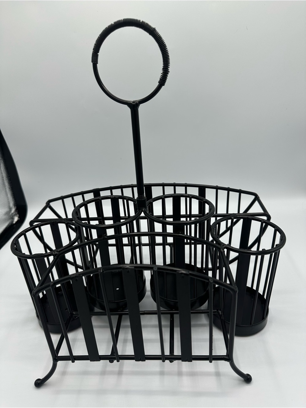 Paper Plate, Napkin & Silverware Holder Metal Caddy – Party‑Ready Organizer!